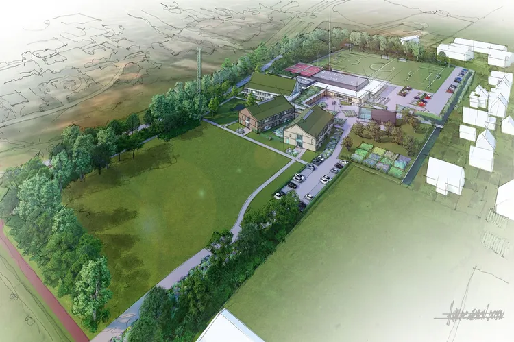 Bovenaanzicht locatie De Stelp Ameland Artist Impression 19 Het Atelier