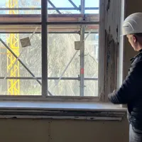 René vd Willigen in het Stedelijk Gymnasium Haarlem tbv renovatie