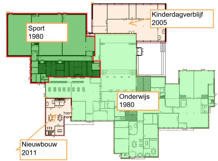 CSG Dingestede indelingsschets ruimtes