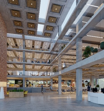 interieurschets nieuwe stadskantoor Roosendaal